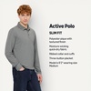 Amazon Essentials Men’s Slim Fit Long Sleeve Quick Dry Golf Polo Shirt(Dark Grey Heather)