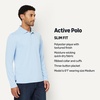 Amazon Essentials Men’s Slim Fit Long Sleeve Quick Dry Golf Polo Shirt(Light Blue)
