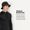 Amazon Essentials Men’s Washed Nylon Outdoor Wide Brim Sun Bucket Hat(Black)