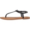 Amazon Essentials Women’s Casual Thong Leather Sandal with Ankle Strap, Wide Width Available(Black Brown Faux Leather)