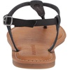 Amazon Essentials Women’s Casual Thong Leather Sandal with Ankle Strap, Wide Width Available(Black Brown Faux Leather)