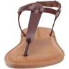Amazon Essentials Women’s Casual Thong Leather Sandal with Ankle Strap, Wide Width Available(Brown)