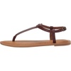 Amazon Essentials Women’s Casual Thong Leather Sandal with Ankle Strap, Wide Width Available(Brown)