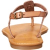 Amazon Essentials Women’s Casual Thong Leather Sandal with Ankle Strap, Wide Width Available(Camel)
