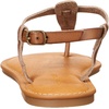 Amazon Essentials Women’s Casual Thong Leather Sandal with Ankle Strap, Wide Width Available(Mushroom Brown)