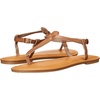 Amazon Essentials Women’s Casual Thong Leather Sandal with Ankle Strap, Wide Width Available(Mushroom Brown)