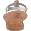 Amazon Essentials Women’s Casual Thong Leather Sandal with Ankle Strap, Wide Width Available(Silver)