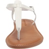 Amazon Essentials Women’s Casual Thong Leather Sandal with Ankle Strap, Wide Width Available(White)