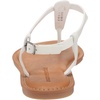Amazon Essentials Women’s Casual Thong Leather Sandal with Ankle Strap, Wide Width Available(White)