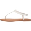 Amazon Essentials Women’s Casual Thong Leather Sandal with Ankle Strap, Wide Width Available(White)