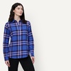 Amazon Essentials Women’s Regular-Fit Long-Sleeve Lightweight Cotton Brushed Flannel Shirt(Blue Plaid)