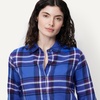 Amazon Essentials Women’s Regular-Fit Long-Sleeve Lightweight Cotton Brushed Flannel Shirt(Blue Plaid)
