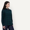 Amazon Essentials Women’s Regular-Fit Long-Sleeve Lightweight Cotton Brushed Flannel Shirt(Dark Green Plaid)