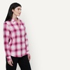 Amazon Essentials Women’s Regular-Fit Long-Sleeve Lightweight Cotton Brushed Flannel Shirt(Fuchsia Shadow Plaid)