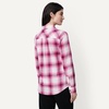 Amazon Essentials Women’s Regular-Fit Long-Sleeve Lightweight Cotton Brushed Flannel Shirt(Fuchsia Shadow Plaid)