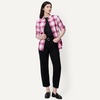 Amazon Essentials Women’s Regular-Fit Long-Sleeve Lightweight Cotton Brushed Flannel Shirt(Fuchsia Shadow Plaid)