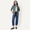 Amazon Essentials Women’s Regular-Fit Long-Sleeve Lightweight Cotton Brushed Flannel Shirt(Navy Dark Green Plaid)