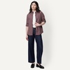 Amazon Essentials Women’s Regular-Fit Long-Sleeve Lightweight Cotton Brushed Flannel Shirt(Navy Gingham)