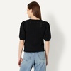 Amazon Essentials Women’s Relaxed-Fit Crochet Short-Sleeve Cardigan(Black)