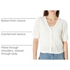Amazon Essentials Women’s Relaxed-Fit Crochet Short-Sleeve Cardigan(Cream)