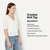 Amazon Essentials Women’s Relaxed-Fit Crochet Short-Sleeve Cardigan(Cream)