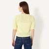 Amazon Essentials Women’s Relaxed-Fit Crochet Short-Sleeve Cardigan(Pastel Yellow)