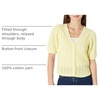 Amazon Essentials Women’s Relaxed-Fit Crochet Short-Sleeve Cardigan(Pastel Yellow)