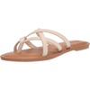 Amazon Essentials Women’s Strappy Slide Flat Sandal(Light Beige)