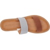 Amazon Essentials Women’s Two Band Slip On Open Toe Fashion Slide Sandal(Light Blue)