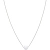 Amazon Essentials 14K Gold or Sterling Silver Freshwater Pearl Pendant Necklace(Silver)