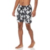 Amazon Essentials Men’s 7″ Quick-Dry Swim Trunk, Lightweight Breathable(Black Hibiscus Print)