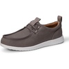 Amazon Essentials Men’s Canvas Moc Toe Loafer(Grey/White)