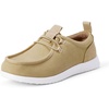 Amazon Essentials Men’s Canvas Moc Toe Loafer(Natural/White)