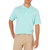 Amazon Essentials Men’s Regular-Fit Cotton Pique Polo Shirt, Short Sleeve (Available in Big & Tall)(Aqua Blue)
