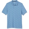 Amazon Essentials Men’s Regular-Fit Cotton Pique Polo Shirt, Short Sleeve (Available in Big & Tall)(Blue White Palm Tree Print)