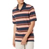 Amazon Essentials Men’s Regular-Fit Cotton Pique Polo Shirt, Short Sleeve (Available in Big & Tall)(Navy Bar Stripe)