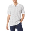 Amazon Essentials Men’s Regular-Fit Cotton Pique Polo Shirt, Short Sleeve (Available in Big & Tall)(White/Navy Micro Geo)