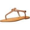Amazon Essentials Women’s Casual Thong Leather Sandal with Ankle Strap, Wide Width Available(Mushroom Brown)