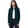 Amazon Essentials Women’s Regular-Fit Long-Sleeve Lightweight Cotton Brushed Flannel Shirt(Dark Green Plaid)