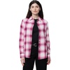 Amazon Essentials Women’s Regular-Fit Long-Sleeve Lightweight Cotton Brushed Flannel Shirt(Fuchsia Shadow Plaid)