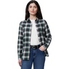 Amazon Essentials Women’s Regular-Fit Long-Sleeve Lightweight Cotton Brushed Flannel Shirt(Navy Dark Green Plaid)