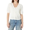 Amazon Essentials Women’s Relaxed-Fit Crochet Short-Sleeve Cardigan(Cream)
