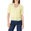 Amazon Essentials Women’s Relaxed-Fit Crochet Short-Sleeve Cardigan(Pastel Yellow)