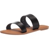 Amazon Essentials Women’s Two Band Slip On Open Toe Fashion Slide Sandal(Black)