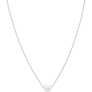 Amazon Essentials 14K Gold or Sterling Silver Freshwater Pearl Pendant Necklace(Silver)