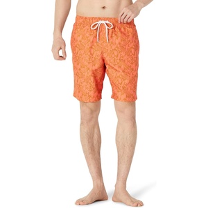 Amazon Essentials Men’s 9″ Quick-Dry Lightweight Breathable Swim Trunk with Mesh Liner(Caramel Coral Tropical Leaves)