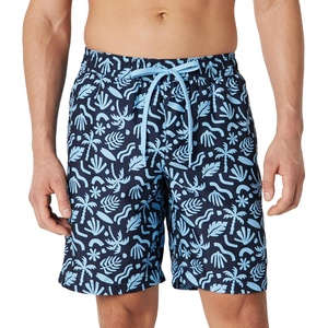 Amazon Essentials Men’s 9″ Quick-Dry Lightweight Breathable Swim Trunk with Mesh Liner(Navy Tropical)