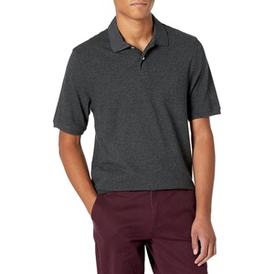 Amazon Essentials Men’s Regular-Fit Cotton Pique Polo Shirt, Short Sleeve (Available in Big & Tall)(Charcoal Heather)