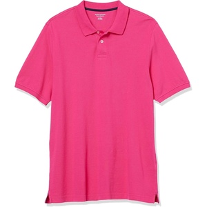 Amazon Essentials Men’s Regular-Fit Cotton Pique Polo Shirt, Short Sleeve (Available in Big & Tall)(Hot Pink)