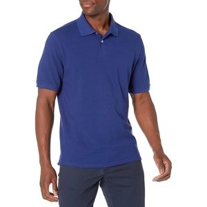 Amazon Essentials Men’s Regular-Fit Cotton Pique Polo Shirt, Short Sleeve (Available in Big & Tall)(Navy)